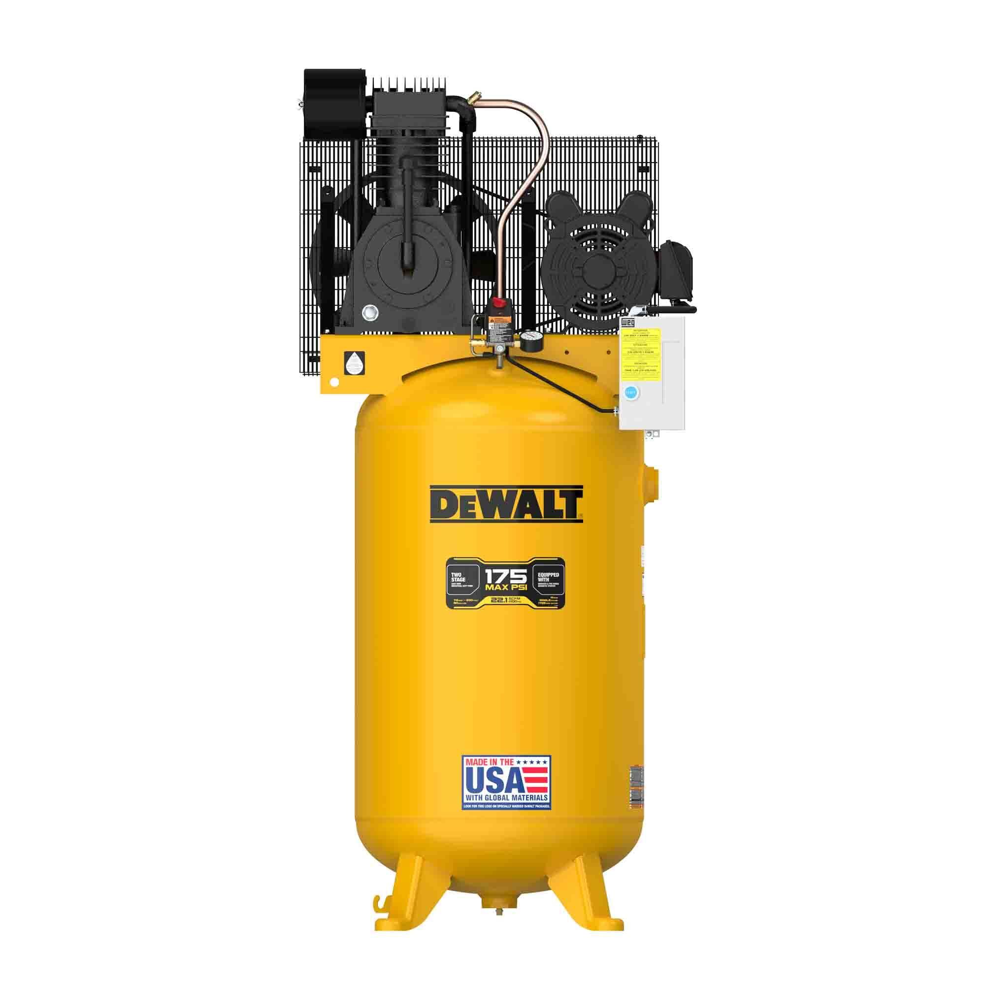 DEWALT Vertical Stationary Electric Air Compressor, 80 Gallon, Oil Lube, 7.5HP, Model# DXCM804